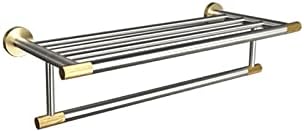Rustproof Gold Towel Bar Hook with Durable Shelf