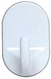 3 White Plastic Oval Hooks Set of 3 Easy to Install