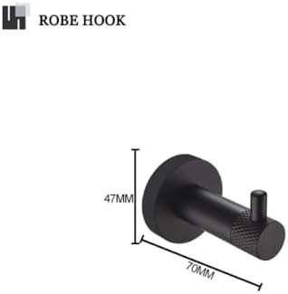 Premium Stainless Steel Bathroom Towel Hook Set Matt Black Knurled Towel Bar