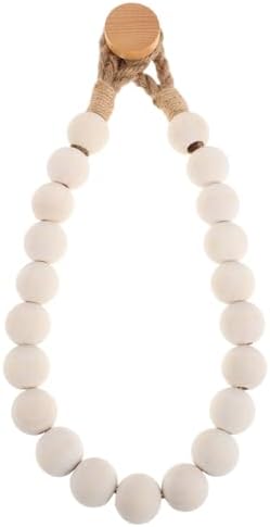 Rope Wood Bead Holder - Nautical Bathroom Decor Paper Towel Holder Stand