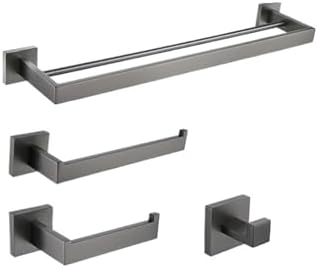 Wangensu Brushed Grey Bathroom Towel Holder Set 50cm each 2 bars