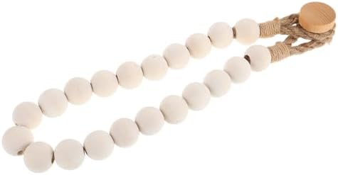 Rope Wood Bead Holder - Nautical Bathroom Decor Paper Towel Holder Stand