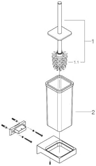 GROHE Effortlessly Starlight Chrome Toilet Brush Set - Durable Sturdy 40857000 Selection Cube