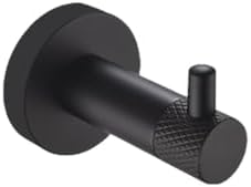 Premium Stainless Steel Bathroom Towel Hook Set Matt Black Knurled Towel Bar