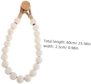 Luxshiny Wooden Bead Paper Towel Holder Modern Wall Mount