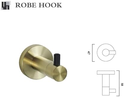 Luxury Gold Black Towel Ring Bath Accessories Set