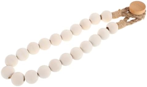 Luxshiny Wooden Bead Paper Towel Holder Modern Wall Mount