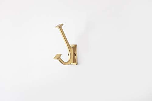Modern Coats Hats Holder - 4-78 Inch Long Golden Brass Single