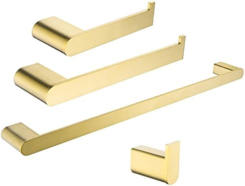 Brushed Gold Stainless Steel Bathroom Towel Bar Paper Holder Kit