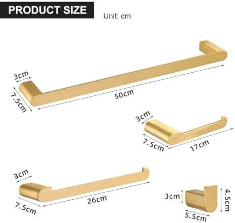 IsolaY Brushed Gold Bathroom Set for Towels more