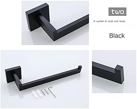 Versatile Durable Bath Towel Holder Black Wall-Mounted Design