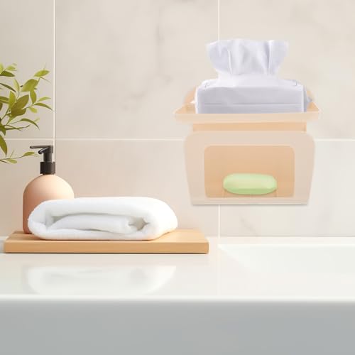 FRCOLOR Rustic Bathroom Organizer with Phone Shelf