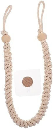 OUNONA 1pc Retro Cotton Rope Toilet Paper Holder Beige Woven Design