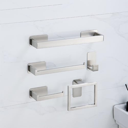 IsolaY Silver No Drilling Bath Hardware Set