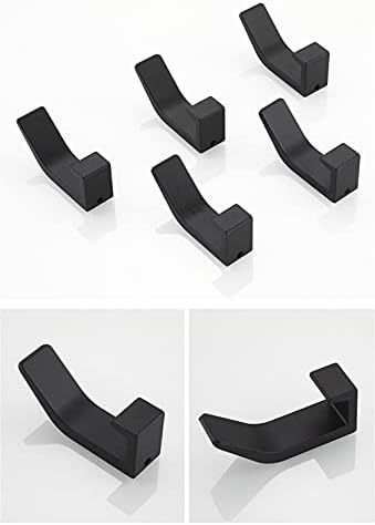 5-Piece Towel Hook Set - Black White for Home Use