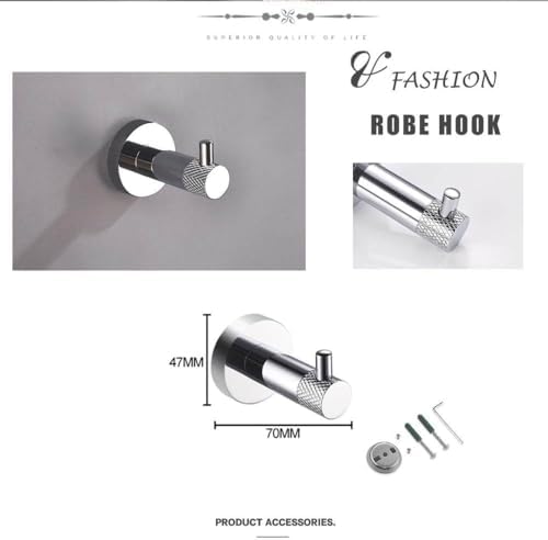 PIZZZENO Chrome Knurled Stainless Steel Towel Rack