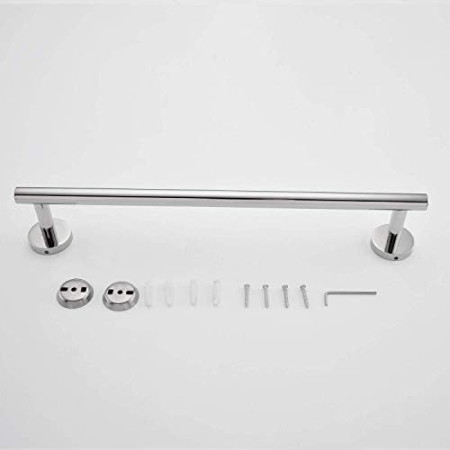 Wall-Mounted Towel Bar Rack Round Polished Stainless Steel