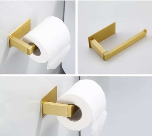IsolaY Punched Brushed Gold Towel Rail Paper Holder Stainless Steel Bath Hardware
