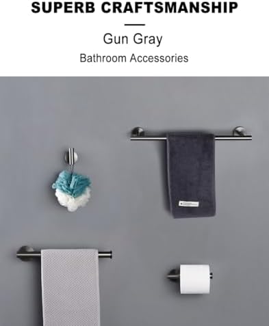 IsolaY Chrome Robe Hook Towel Bar Set Stainless Steel
