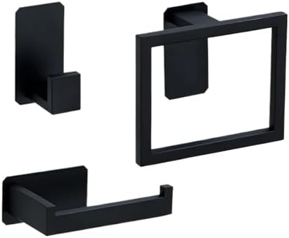 304 Stainless Steel Towel Bar Set 3-Piece Black