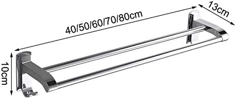 Sturdy Double Towel Rails Silver 40cm Stainless Steel for Bathroom Kitchen