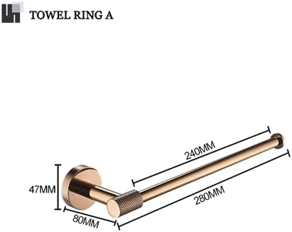 Rose Gold Wall-Mounted Towel Bar for Bathroom