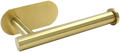Stainless Steel Self-Adhesive Toilet Paper Holder Durable and Stylish Round Design Gold