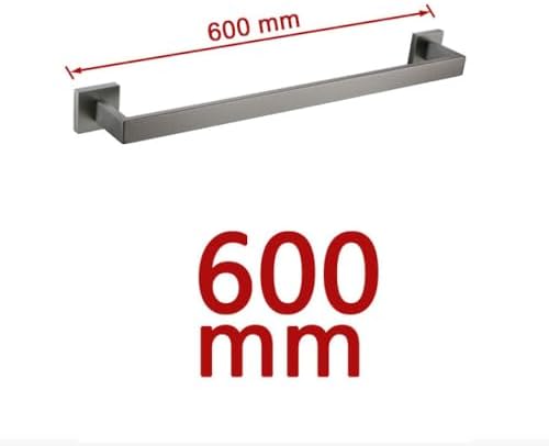Luxury Stainless Steel Towel Hook Robe Bar Brushed Grey 60cm