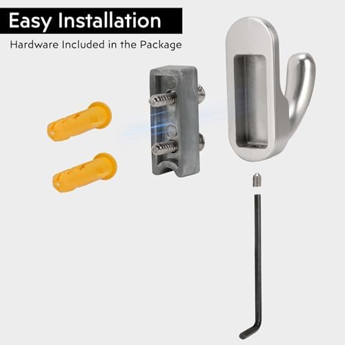 4-Piece Heavy Duty Brushed Nickel Towel Robe Hooks