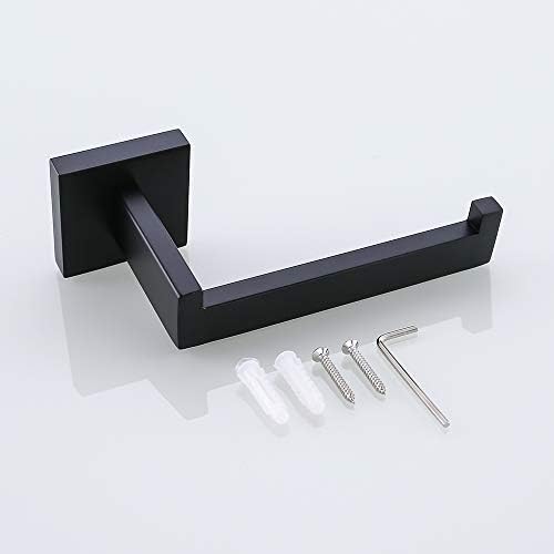 TURS Black Stainless Steel Wall Mount Toilet Paper Holder Modern Design Rust-Resistant