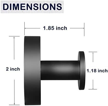 2-Pack Matte Black Stainless Steel towel robe hooks for Bathroom Bedroom