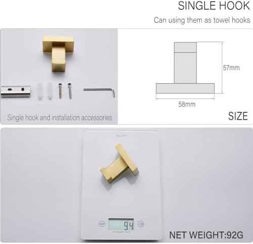 Stainless Steel Bathroom Kit Brushed Gold rust-proof modern design