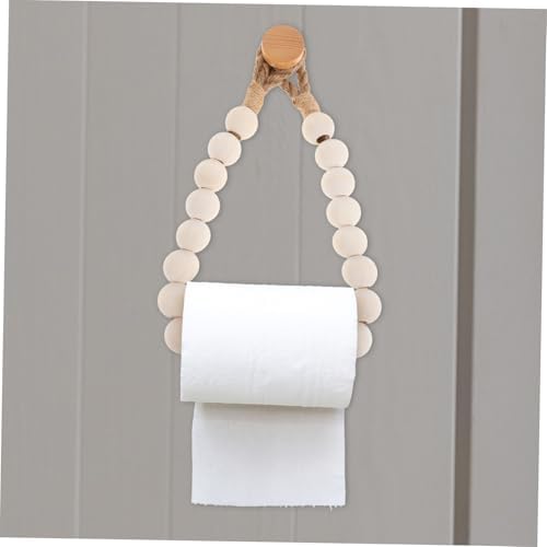 PrettyZoom Rustic Jute Rope Toilet Paper Holder Wall-Mounted Paper Towel Rack Stand