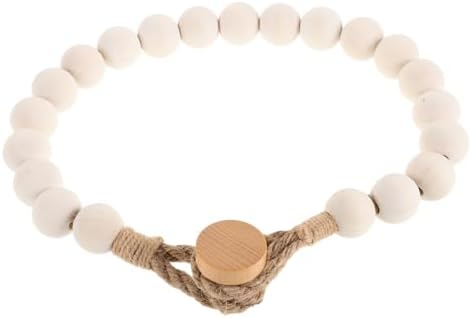 Rustic Toilet Paper Holder Rope Beads Easy Wall-Mounted Organizer