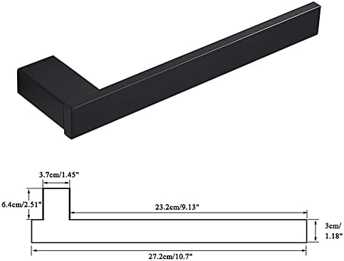 Wangkensu Washroom Towel Rail Matte Black Stainless Steel for Bathroom Use