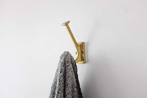 Modern Coats Hats Holder - 4-78 Inch Long Golden Brass Single