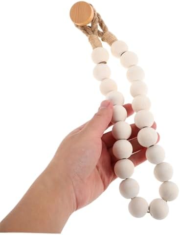 Creative Ropes Wooden Bead Toilet Paper Holder Wall-Mounted Storage