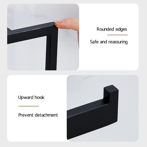 IsolaY No Drilling 304 Stainless Steel Towel Bar Black Gold Silver
