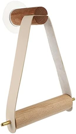 HOMSFOU Modern White Toilet Paper Holder Wall-Mounted Bathroom Organizer Stand