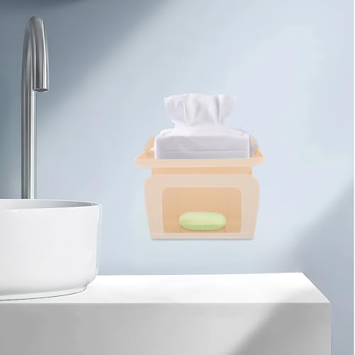 FRCOLOR Rustic Bathroom Organizer with Phone Shelf