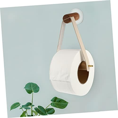 HOMSFOU Modern White Toilet Paper Holder Wall-Mounted Bathroom Organizer Stand