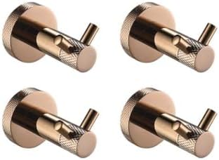 Sturdy Rose Gold Wall-Mounted Towel Bar 4 Pcs Double Hook Set