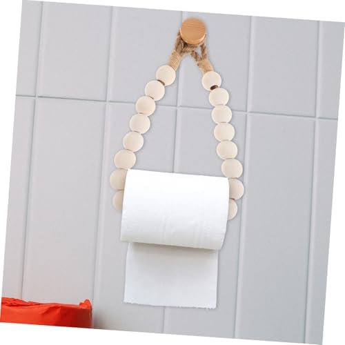 Rustic Toilet Paper Holder Rope Beads Easy Wall-Mounted Organizer