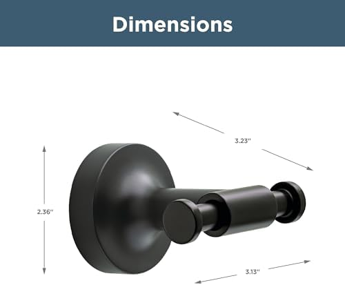 Franklin Brass Voisin 2-Pack Double Towel Hook Matte Black Robbie-Friendly Design
