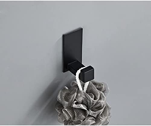 Tidy Bathroom Set - Black Self-Adhesive Towel Bar Holder