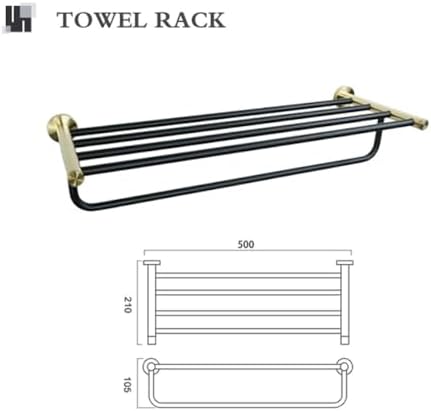 Luxury Gold Black 304 Stainless Steel Towel Ring Bathroom Accessory Set