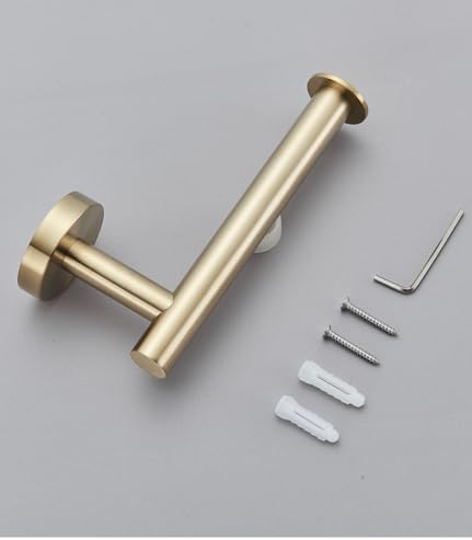 Stainless Steel Bathroom Towel Holder with Hooks 40cm Golden Finish