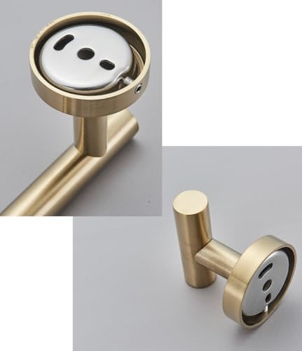 Stainless Steel Bathroom Towel Holder with Hooks 40cm Golden Finish