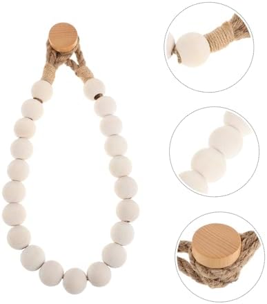 Rope Wood Bead Holder - Nautical Bathroom Decor Paper Towel Holder Stand