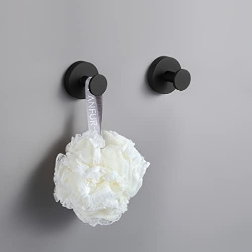 2-Pack Matte Black Stainless Steel towel robe hooks for Bathroom Bedroom